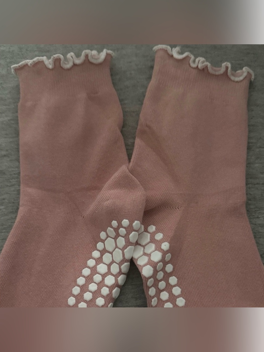 Pink Ruffled Heart Grip Socks - Picture 4 of 4